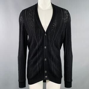 MARC JACOBS Size M Black Knit Wool Cotton Button Up Cardigan